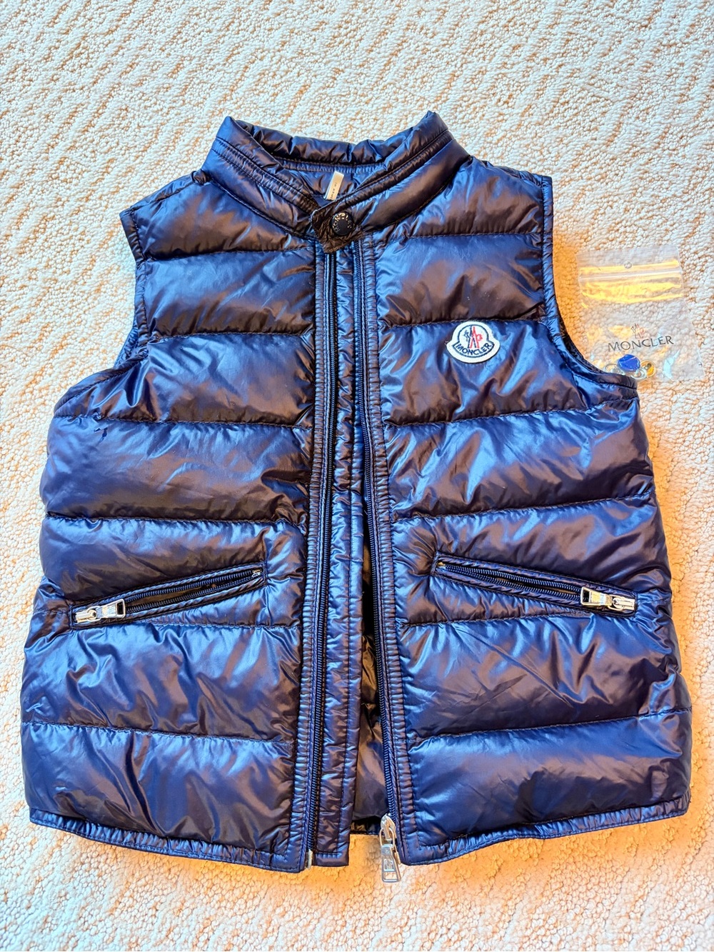Moncler Kids Navy Quilted Puffer Vest